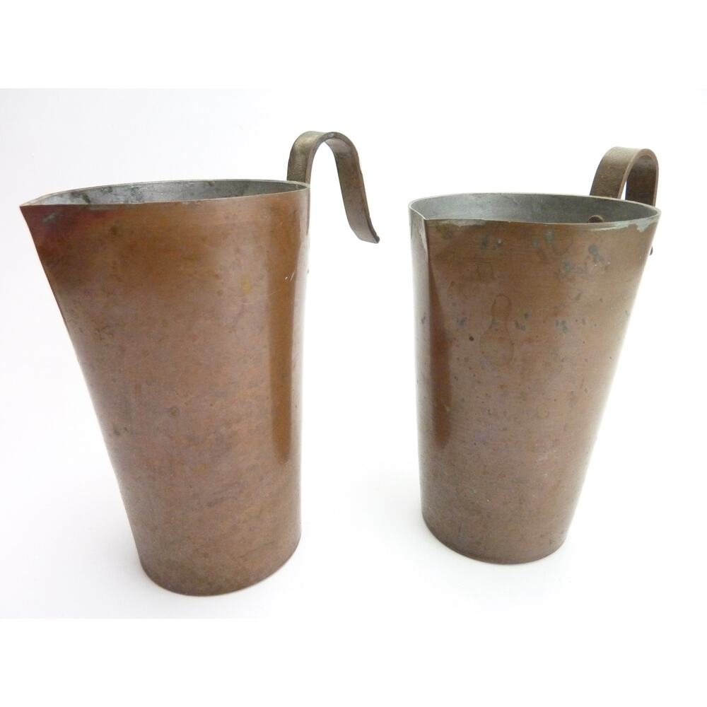 Vintage Copper Small Pitcher Off Rack Holders Flower Pot Vase with Hook Handle